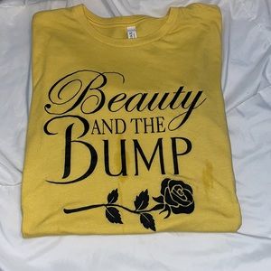 Maternity Beauty and the bump t-shirt.Belle t-shirt, pregnancy announcement!